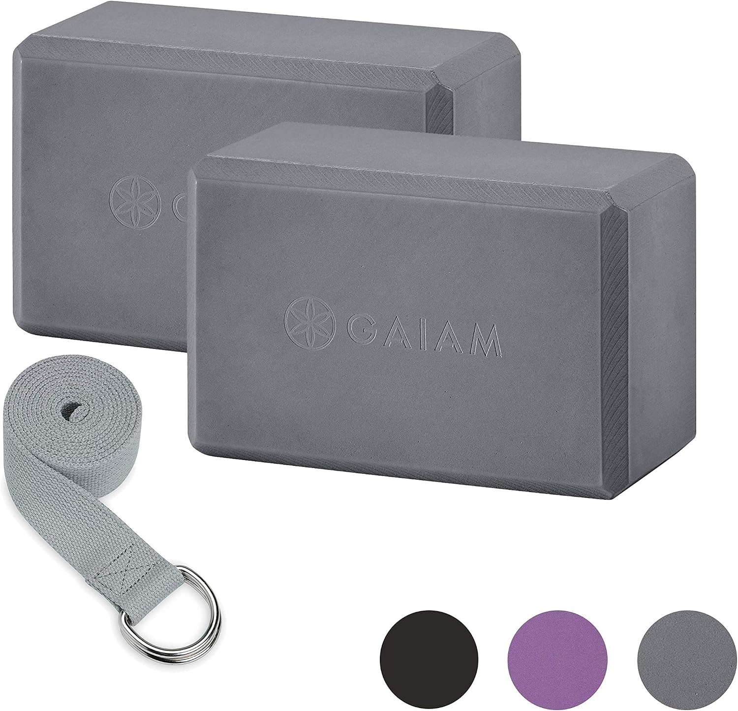 image:imageGaiam Yoga Block Supportive LatexFree Eva Foam Soft NonSlip Surface with Beveled Edges for Yoga Pilates MeditationGrey