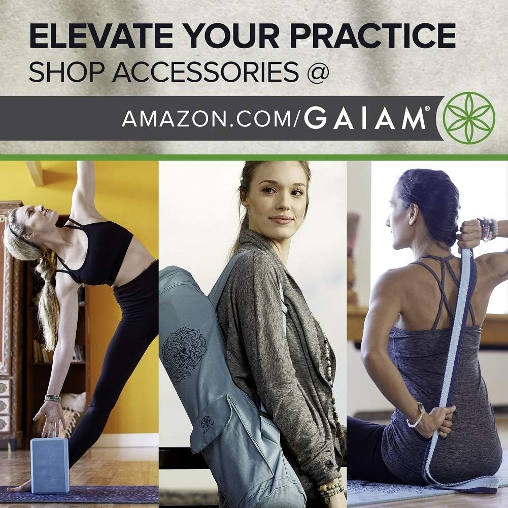 image:imageGaiam Yoga Mat  Premium 5mm Print Thick Non Slip Exercise amp Fitness Mat for All Types of Yoga Pilates amp Floor Workouts 68 x 24 x 5mm  Printed Design  Sticky NonSlip Surface  5mm Cushioning  Yoga Pilates amp Floor Workouts  68x24New Lilac Sundial