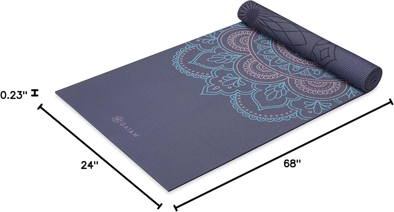 image:imageGaiam Yoga Mat Premium 6mm Print Reversible Extra Thick Non Slip Exercise amp Fitness Mat for All Types of Yoga Pilates amp Floor Workouts 68 x 24 x 6mm ThickPurple Illusion