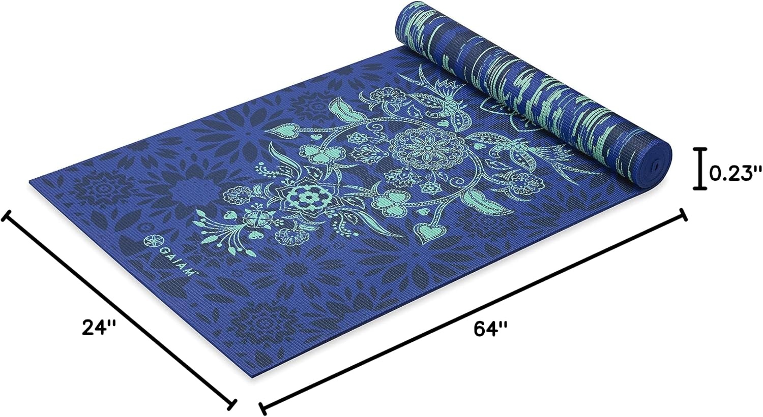 image:imageGaiam Yoga Mat Premium 6mm Print Reversible Extra Thick Non Slip Exercise amp Fitness Mat for All Types of Yoga Pilates amp Floor Workouts 68 x 24 x 6mm ThickDivine Impressionist