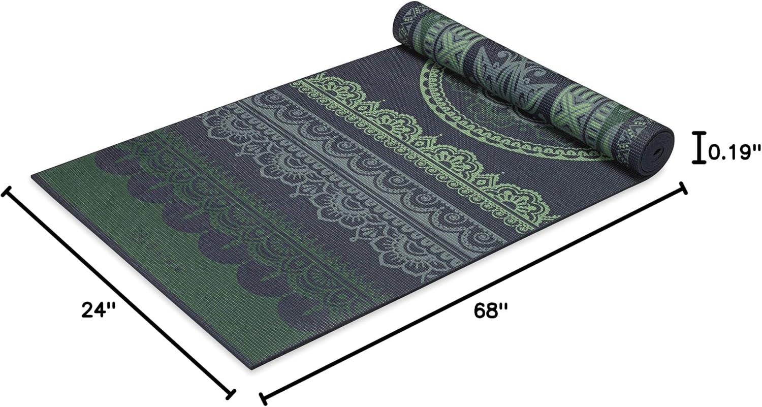 image:imageGaiam Yoga Mat Premium 6mm Print Reversible Extra Thick Non Slip Exercise amp Fitness Mat for All Types of Yoga Pilates amp Floor Workouts 68 x 24 x 6mm ThickBoho Folk