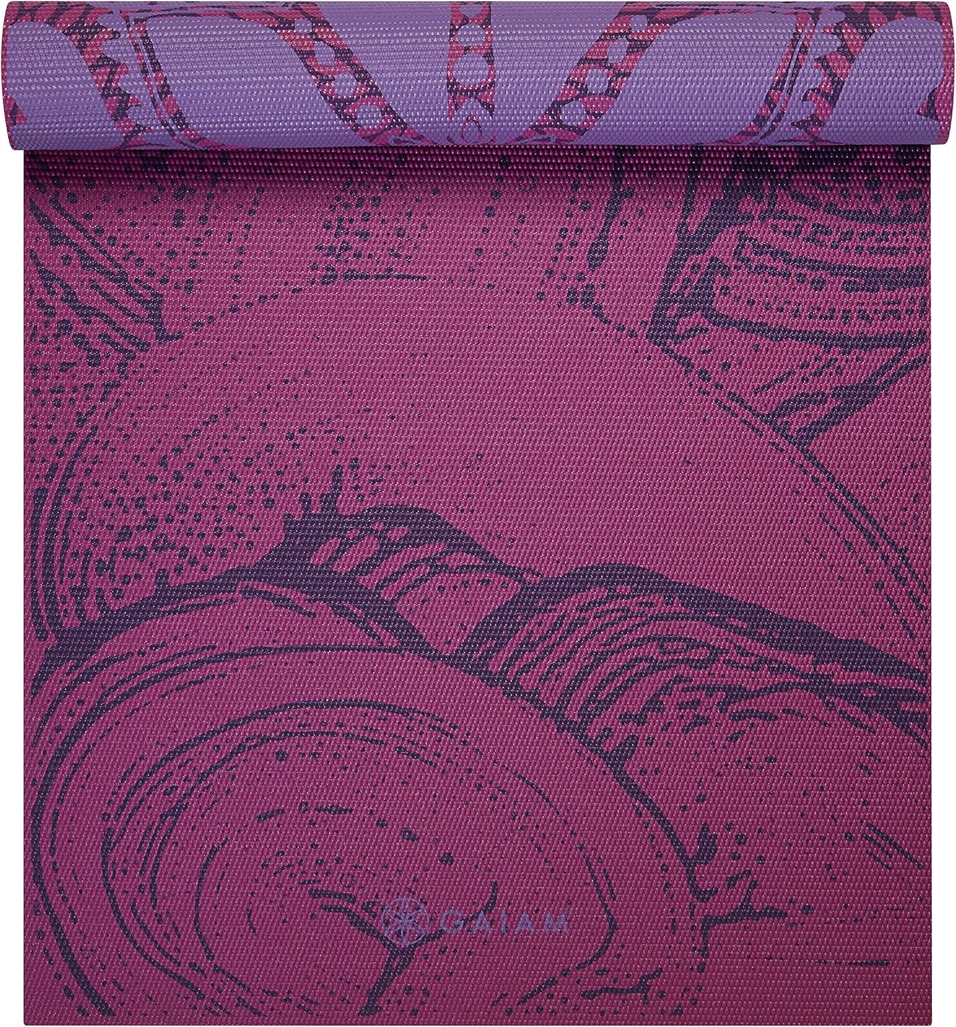 image:imageGaiam Yoga Mat Premium 6mm Print Reversible Extra Thick Non Slip Exercise amp Fitness Mat for All Types of Yoga Pilates amp Floor Workouts 68 x 24 x 6mm ThickLilac Aurora