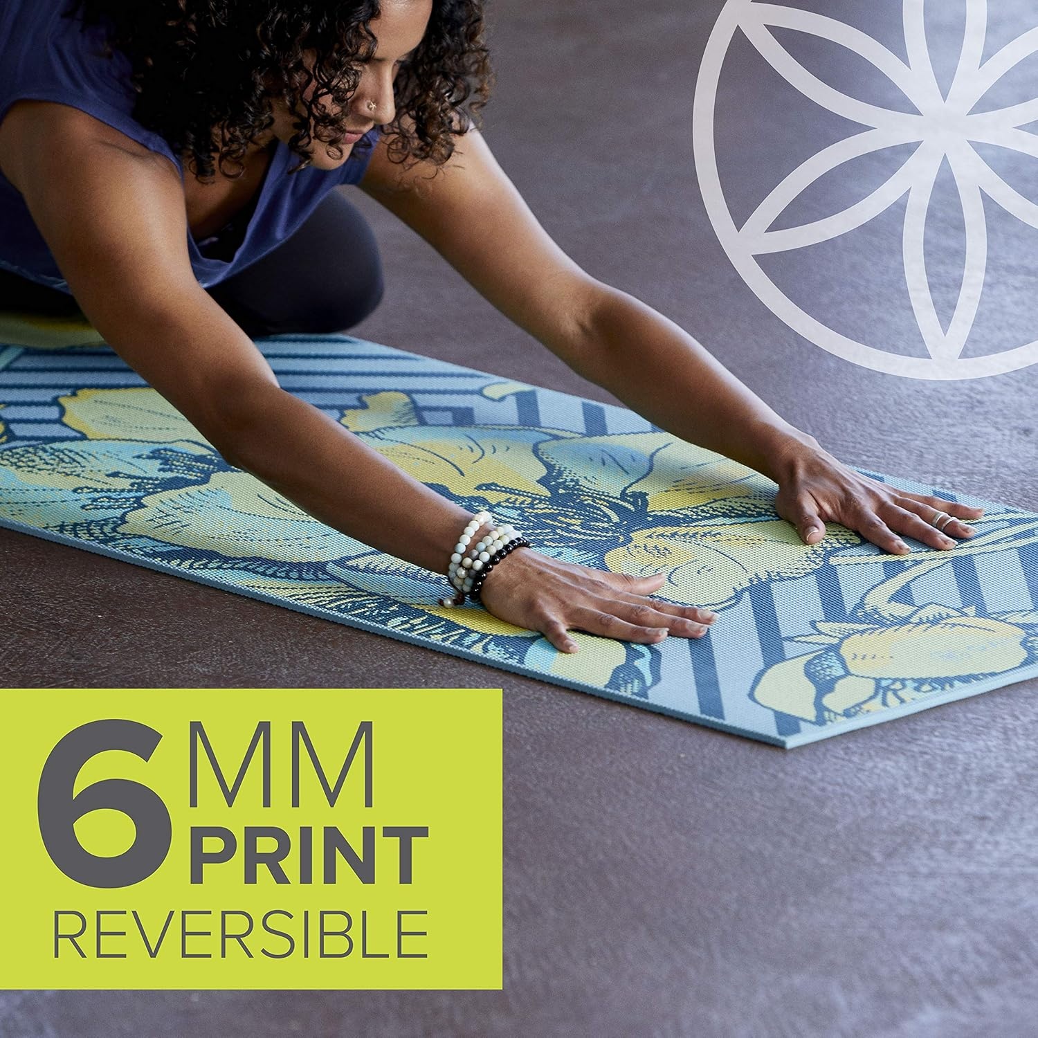 image:imageGaiam Yoga Mat Premium 6mm Print Reversible Extra Thick Non Slip Exercise amp Fitness Mat for All Types of Yoga Pilates amp Floor Workouts 68 x 24 x 6mm ThickPurple Lotus