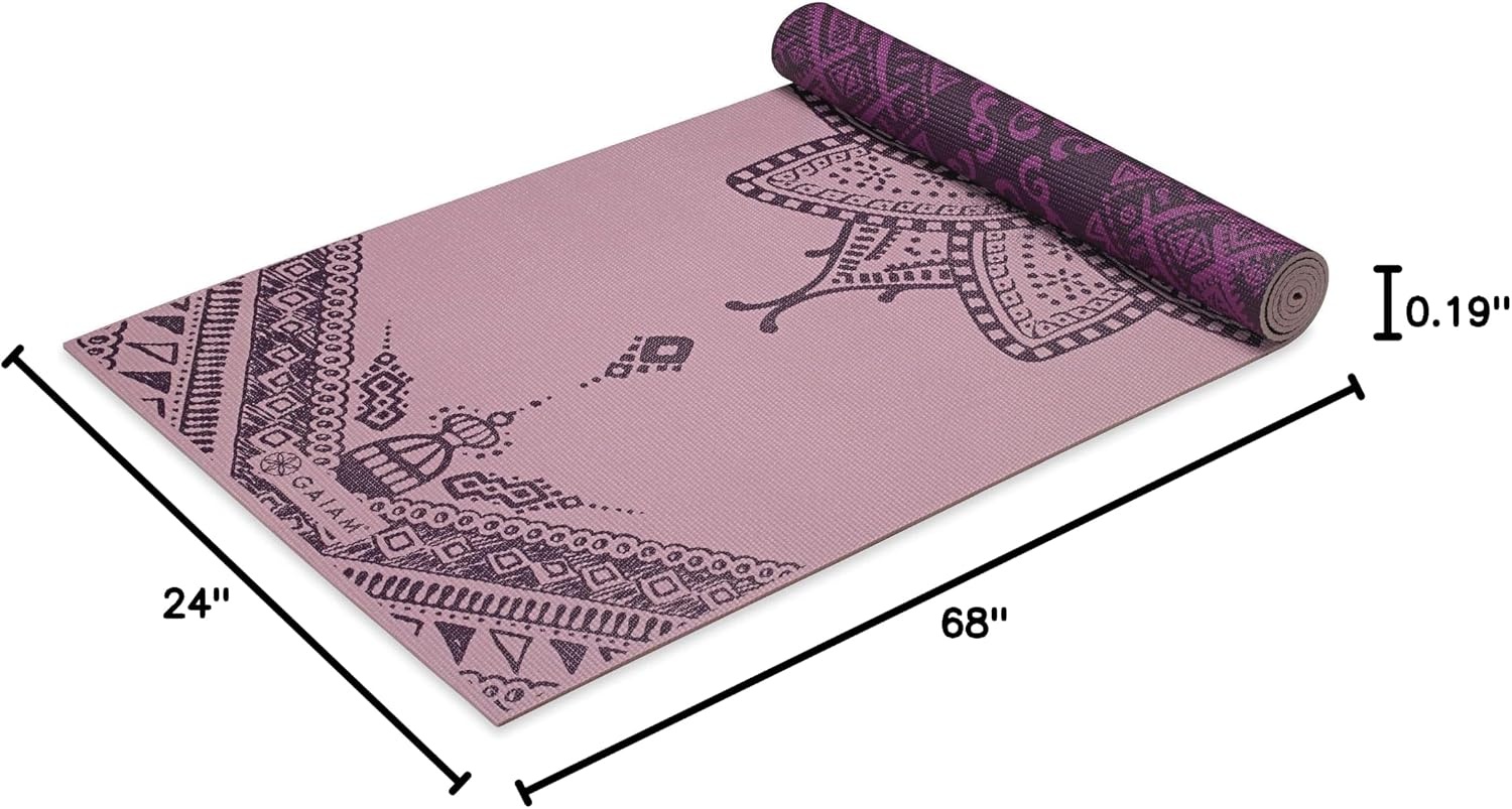 image:imageGaiam Yoga Mat Premium 6mm Print Reversible Extra Thick Non Slip Exercise amp Fitness Mat for All Types of Yoga Pilates amp Floor Workouts 68 x 24 x 6mm ThickInner Peace Lotus