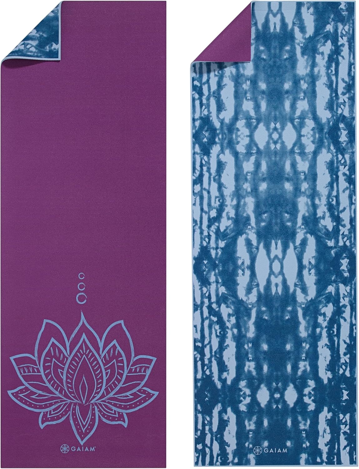 image:imageGaiam Yoga Mat Premium 6mm Print Reversible Extra Thick Non Slip Exercise amp Fitness Mat for All Types of Yoga Pilates amp Floor Workouts 68 x 24 x 6mm ThickPurple Lotus