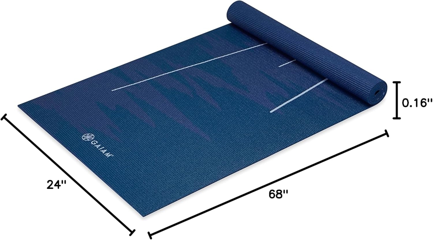 image:imageGaiam Yoga Mat Classic Print 4mm NonSlip Mat Lightweight 4mm print yoga mat with nonslip grip Ideal for yoga Pilates amp floor workouts at home or studioMoonlit Tide