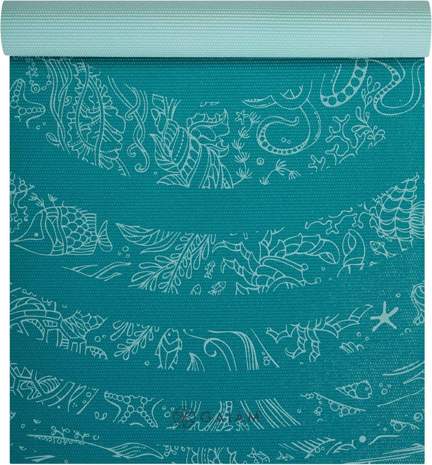image:imageGaiam Yoga Mat Classic Print 4mm NonSlip Mat Lightweight 4mm print yoga mat with nonslip grip Ideal for yoga Pilates amp floor workouts at home or studioUnder the Sea