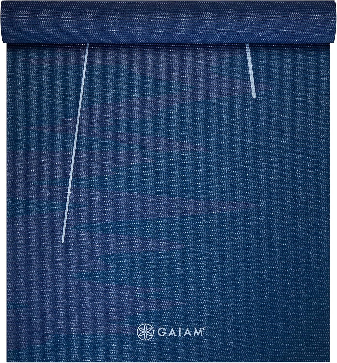 image:imageGaiam Yoga Mat Classic Print 4mm NonSlip Mat Lightweight 4mm print yoga mat with nonslip grip Ideal for yoga Pilates amp floor workouts at home or studioMoonlit Tide
