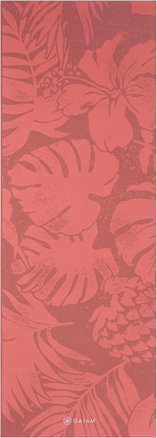 image:imageGaiam Yoga Mat Classic Print 4mm NonSlip Mat Lightweight 4mm print yoga mat with nonslip grip Ideal for yoga Pilates amp floor workouts at home or studioTropical Sunrise