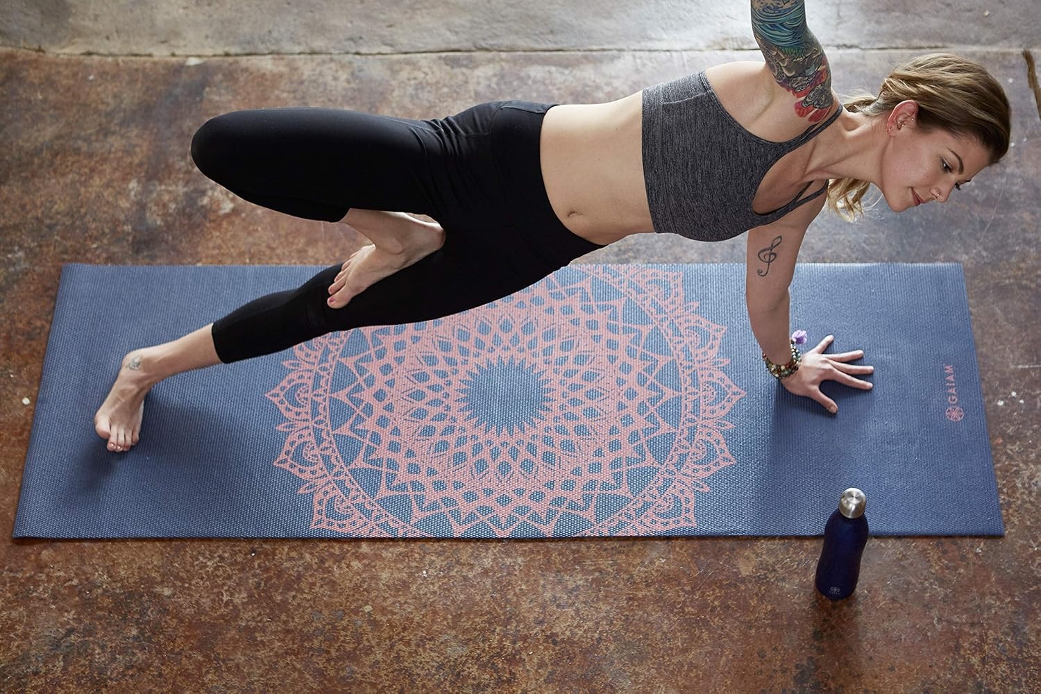 image:imageGaiam Yoga Mat Classic Print 4mm NonSlip Mat Lightweight 4mm print yoga mat with nonslip grip Ideal for yoga Pilates amp floor workouts at home or studioPink Marrakesh