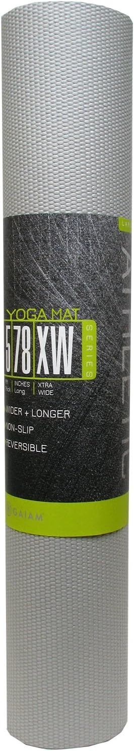 image:imageGaiam Yoga Mat Solid Color NonSlip 6mm DualColor Reversible Sticky NonSlip Surface 68L x 24W Yoga Pilates amp Floor WorkoutsBlackGray