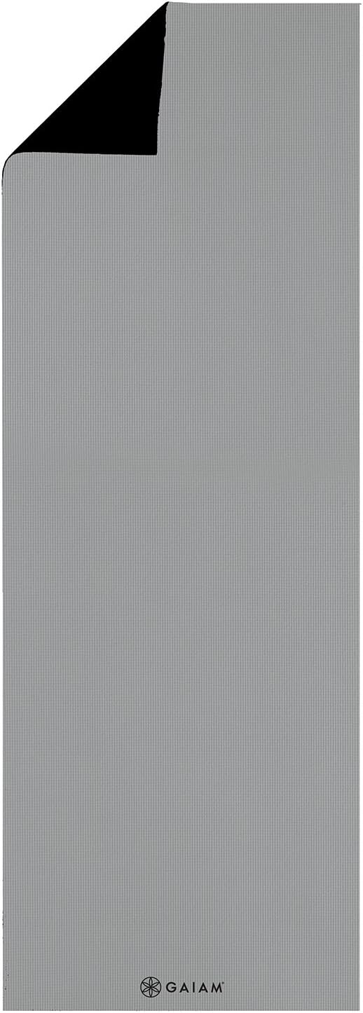 image:imageGaiam Yoga Mat Solid Color NonSlip 6mm DualColor Reversible Sticky NonSlip Surface 68L x 24W Yoga Pilates amp Floor WorkoutsBlackGray