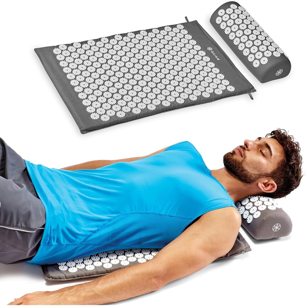image:imageGaiam Acupressure Mat amp Pillow Set Neck Shoulder amp Back AcupunctureStyle Stimulation Neck Shoulder amp Back Tension MultiPoint Pressure Home Relaxation Use