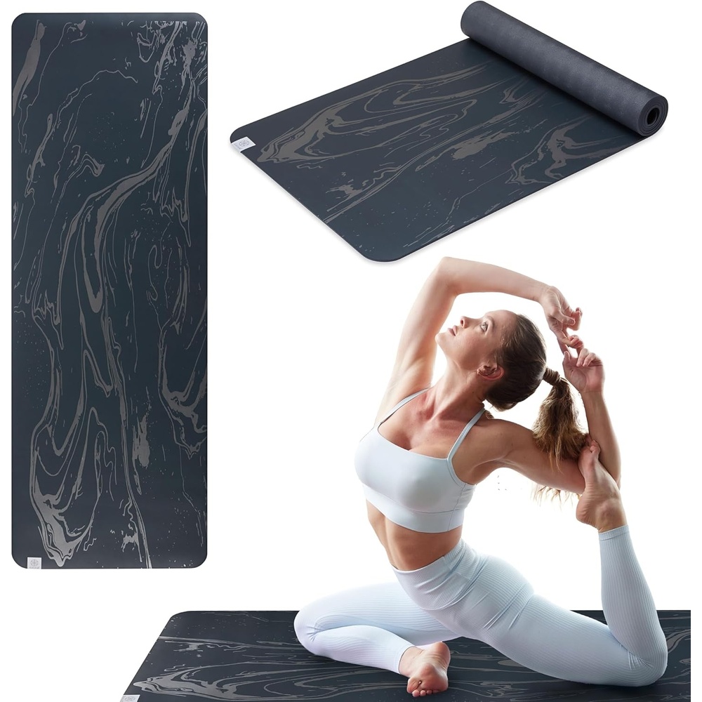 image:imageGaiam DryGrip Yoga Mat NonSlip Hot Yoga Sweatresistant drygrip surface stays nonslip even in hot yoga Cushioned support for floor workoutsMarbled Standard