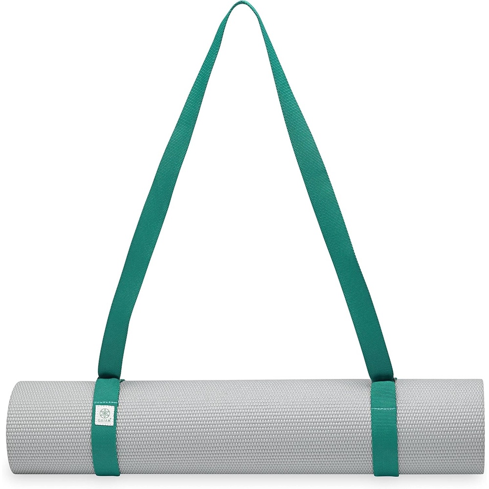 image:imageGaiam EasyCinch Yoga Mat Sling Durable Carrying Strap for Yoga Mat with Metal DRings for Secure Fit No Mat IncludedTurquoise Sea Or Granite Storm