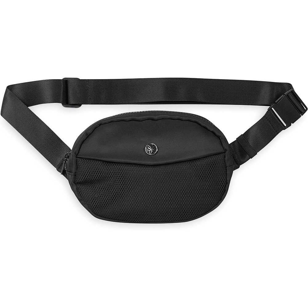 image:imageGaiam Go for It Waist Pack Adjustable Fanny Pack Crossbody Bags for Women amp Men Waterproof Cross Body Bag with Zippered Pockets Running Belt Bag Ideal for Vacation amp TravelBlack