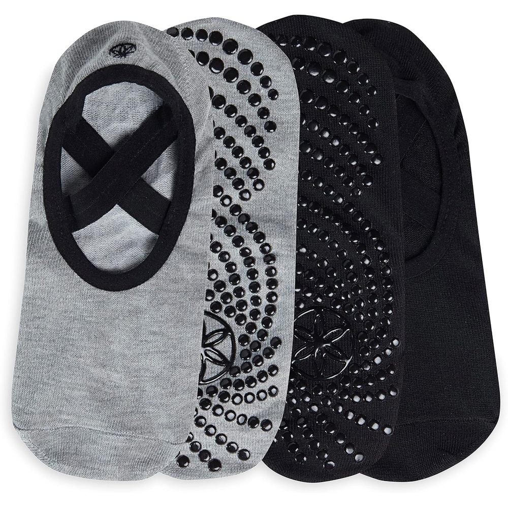 image:imageGaiam Grippy Studio Yoga Socks NonSlip OpenToe One Size  Toeless Design  Silicone Dot Grip  Yoga Pilates amp Barre  TravelReady  Fits Womens Shoe 510Dovetail 2pack