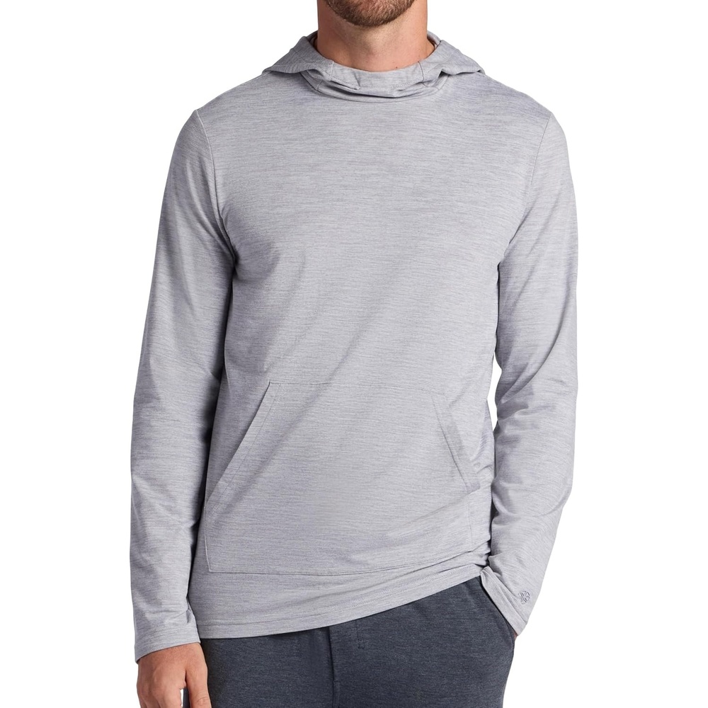 image:imageGaiam Mens Bliss Balance Long Sleeve Pullover Hoodie Relaxed Fit Stretch Midweight MaterialSleet Heather