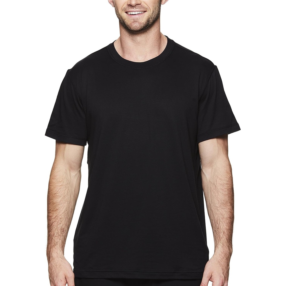 image:imageGaiam Mens Everyday Basic Crewneck Top Standard Fit Stretch Midweight MaterialBlack