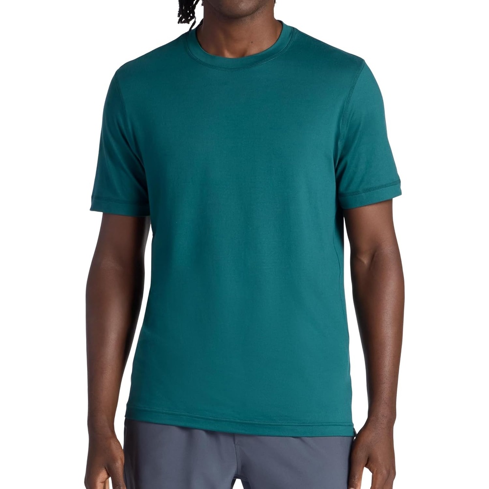 image:imageGaiam Mens Everyday Basic Crewneck Top Standard Fit Stretch Midweight MaterialDeep Teal