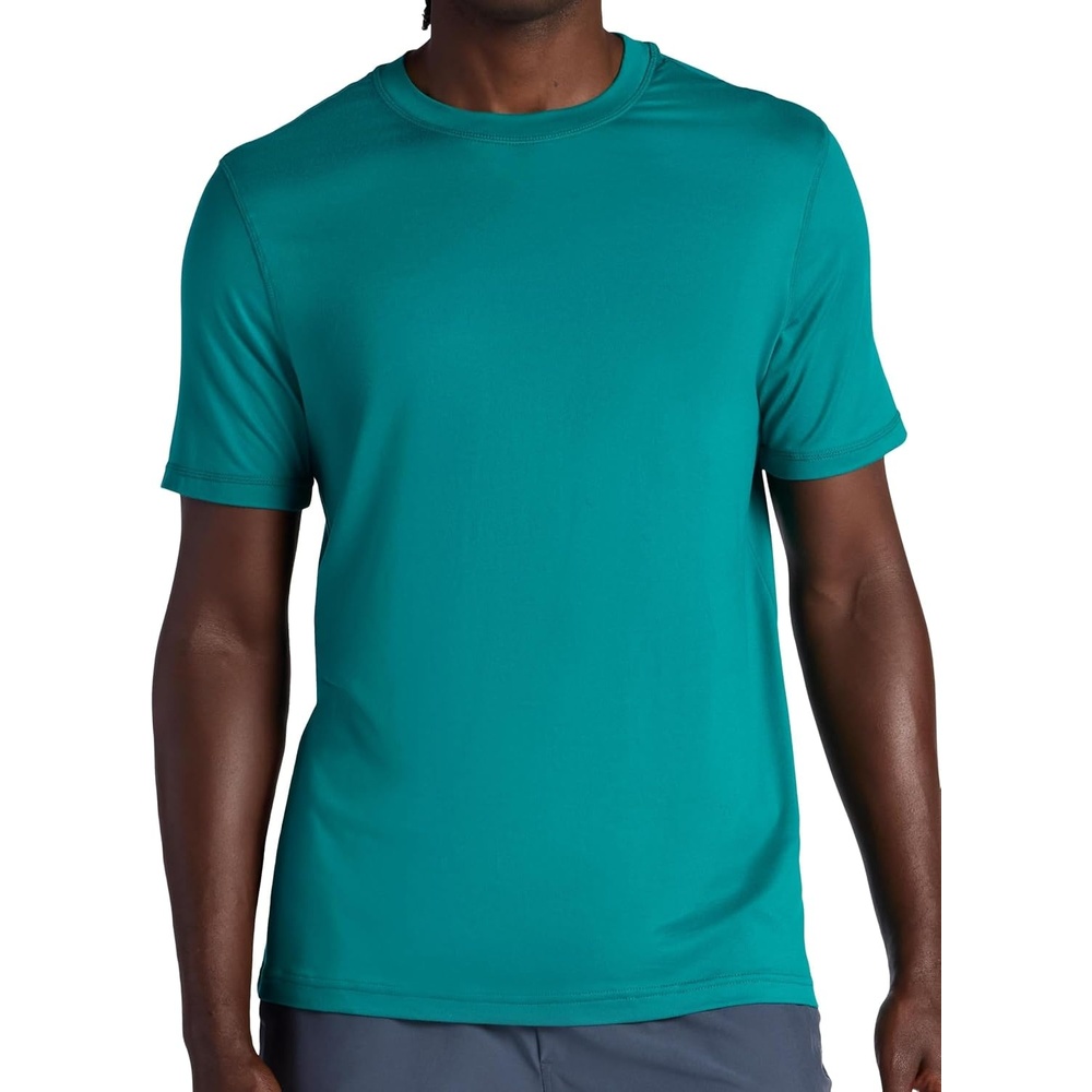 image:imageGaiam Mens Everyday Basic Crewneck Top Standard Fit Stretch Midweight MaterialQuetzal Green