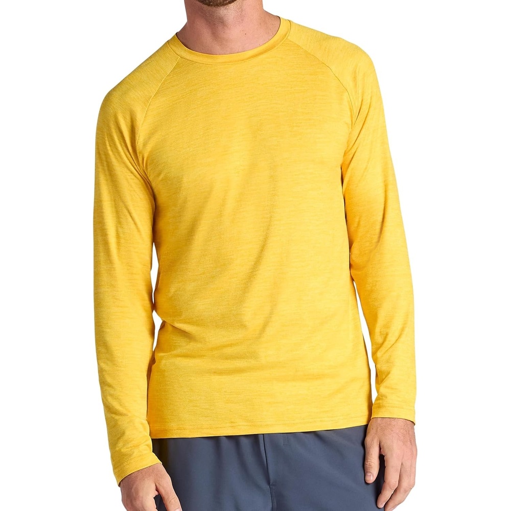 image:imageGaiam Mens Everyday Basic Long Sleeve Crewneck Top Standard Fit Stretch Midweight MaterialCourt Heather