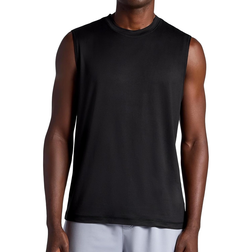 image:imageGaiam Mens Everyday Basic Muscle Tank Top Standard Fit Stretch Midweight MaterialBlack