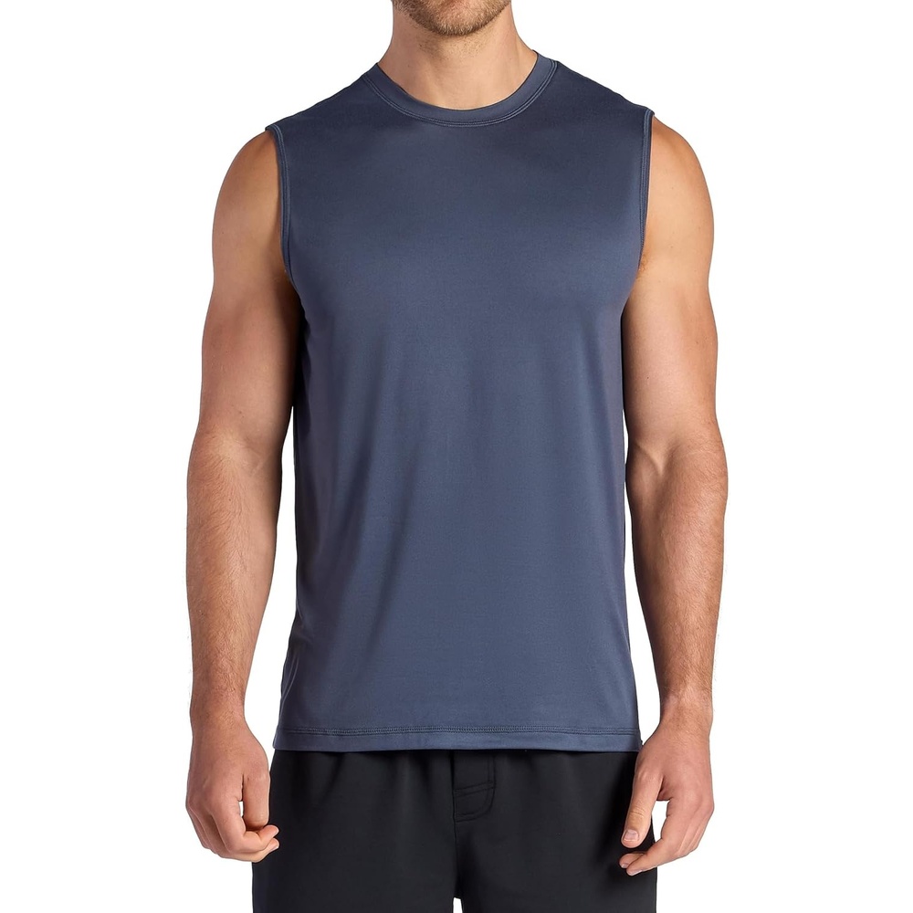 image:imageGaiam Mens Everyday Basic Muscle Tank Top Standard Fit Stretch Midweight MaterialCool Grey
