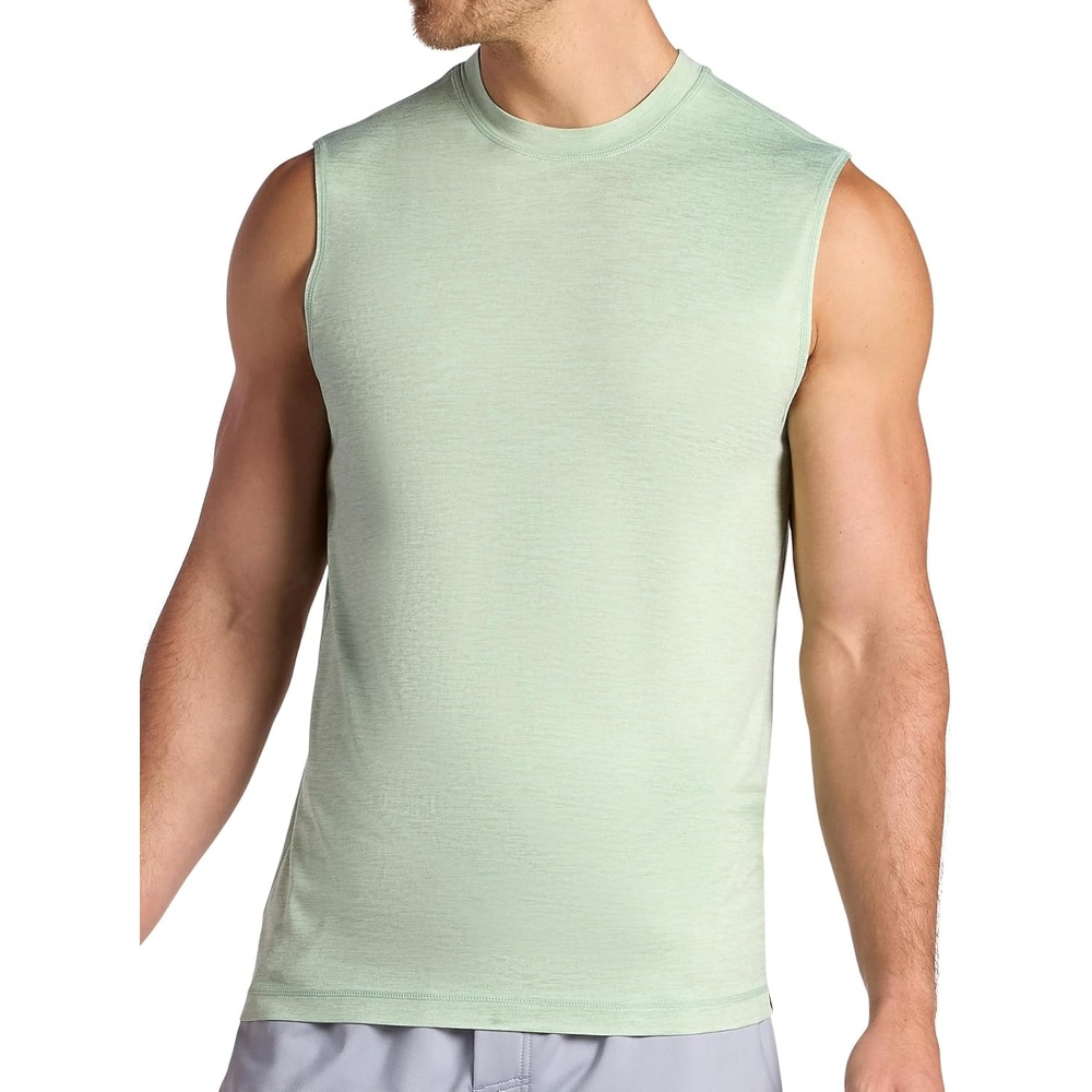 image:imageGaiam Mens Everyday Basic Muscle Tank Top Standard Fit Stretch Midweight MaterialDusty Green Heather