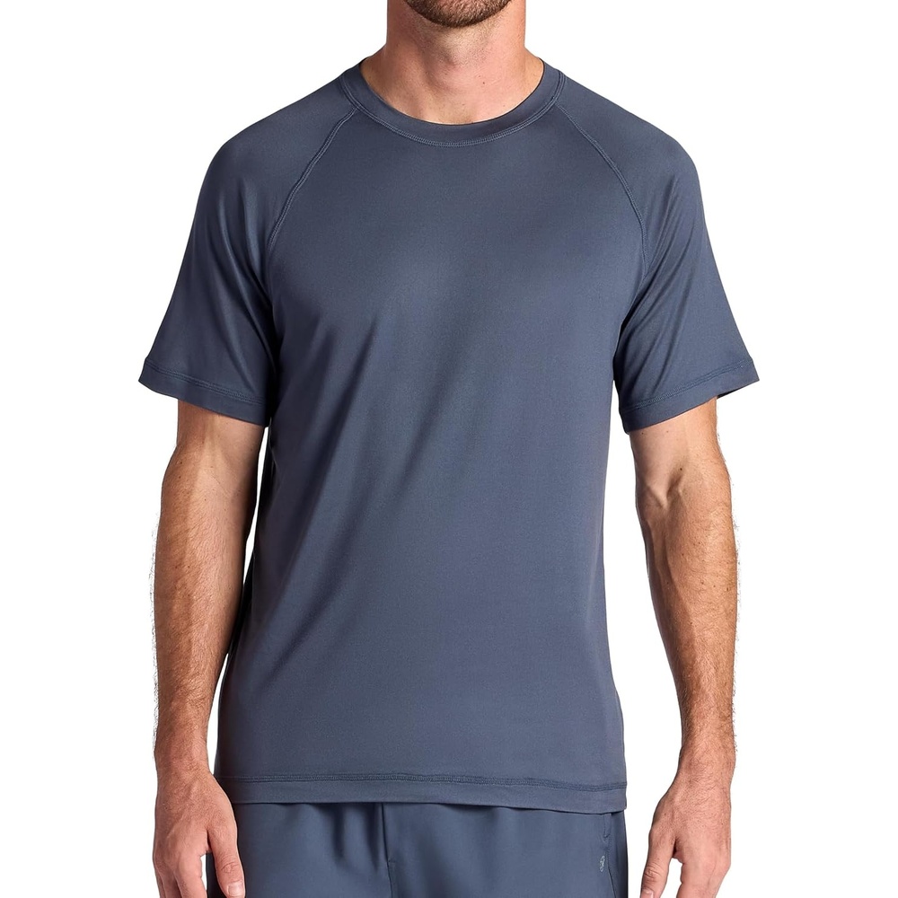 image:imageGaiam Mens Everyday Basic Raglan Top Standard Fit Stretch Midweight Jersey MaterialCool Grey