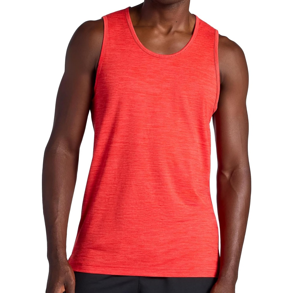 image:imageGaiam Mens Everyday Basic Tank Top Standard Fit Stretch Midweight Jersey MaterialPoppy Red Heather