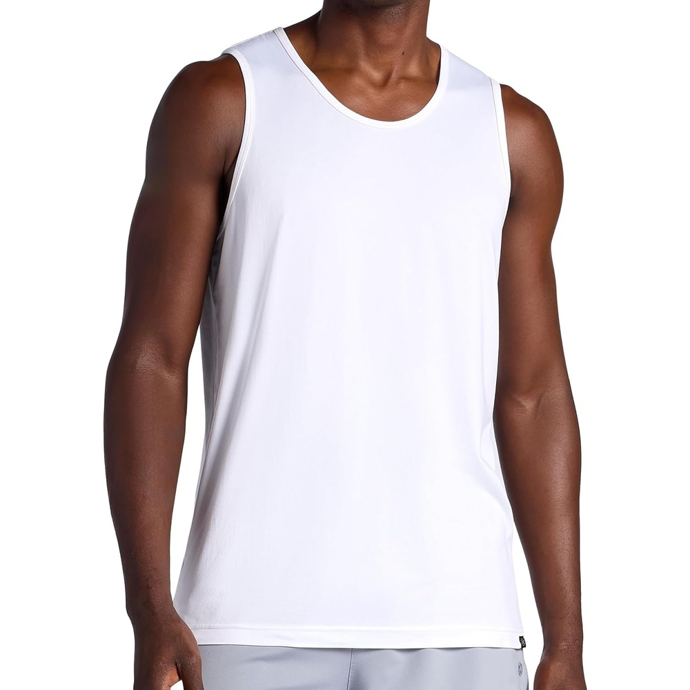image:imageGaiam Mens Everyday Basic Tank Top Standard Fit Stretch Midweight Jersey MaterialStark White