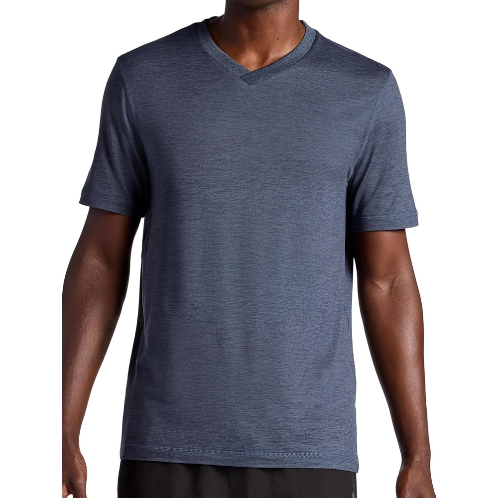 image:imageGaiam Mens Everyday Basic VNeck Top Standard Fit Stretch Midweight MaterialCool Grey Heather
