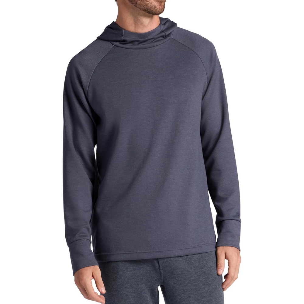 image:imageGaiam Mens Flow State Long Sleeve Cowl Neck Hoodie Standard Fit Stretch Midweight MaterialCool Grey Heather