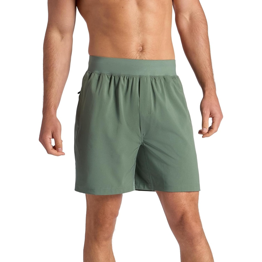 image:imageGaiam Mens Hatha 20 7 Short Standard Fit Stretch Lightweight Material MoistureWickingDuck Green