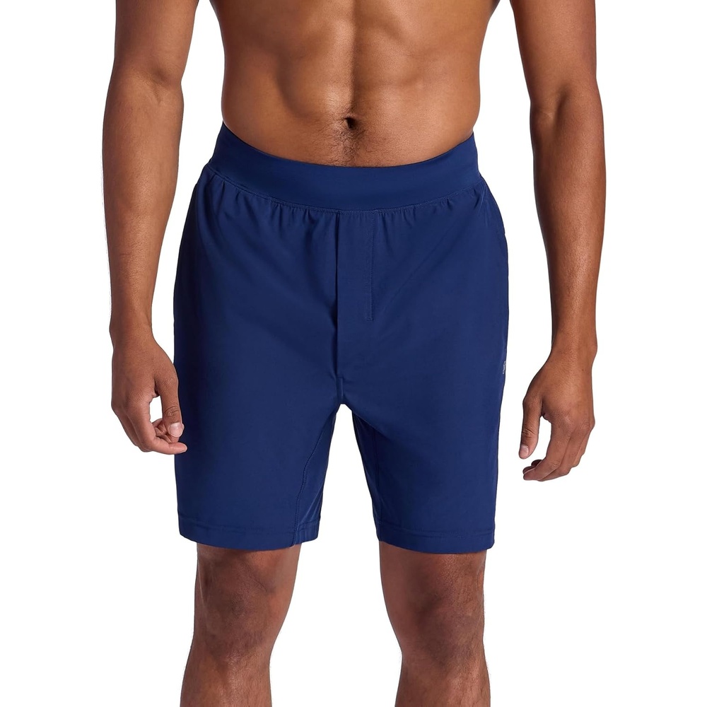image:imageGaiam Mens Hatha 7 Short Standard Fit Stretch Lightweight Material MoistureWickingMedieval Blue