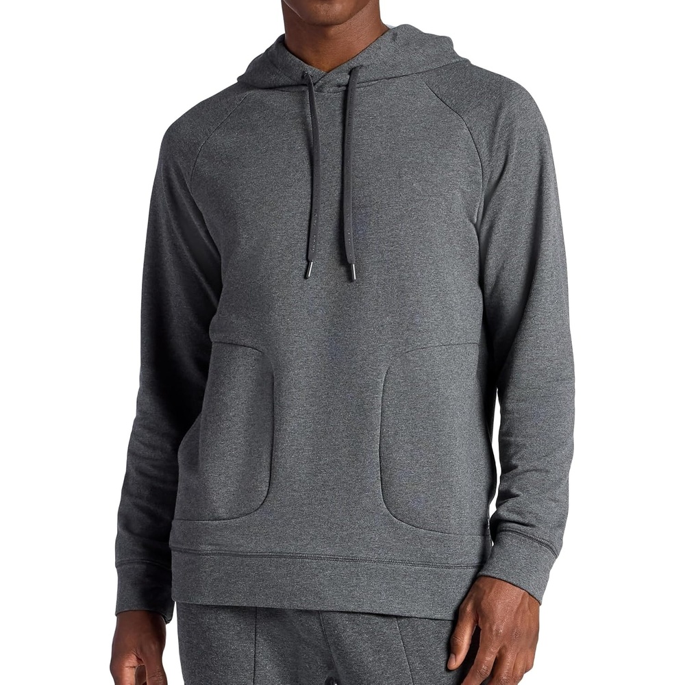 image:imageGaiam Mens Lotus Oblong Hoodie Relaxed Fit Stretch Heavyweight Terry MaterialCharcoal Heather