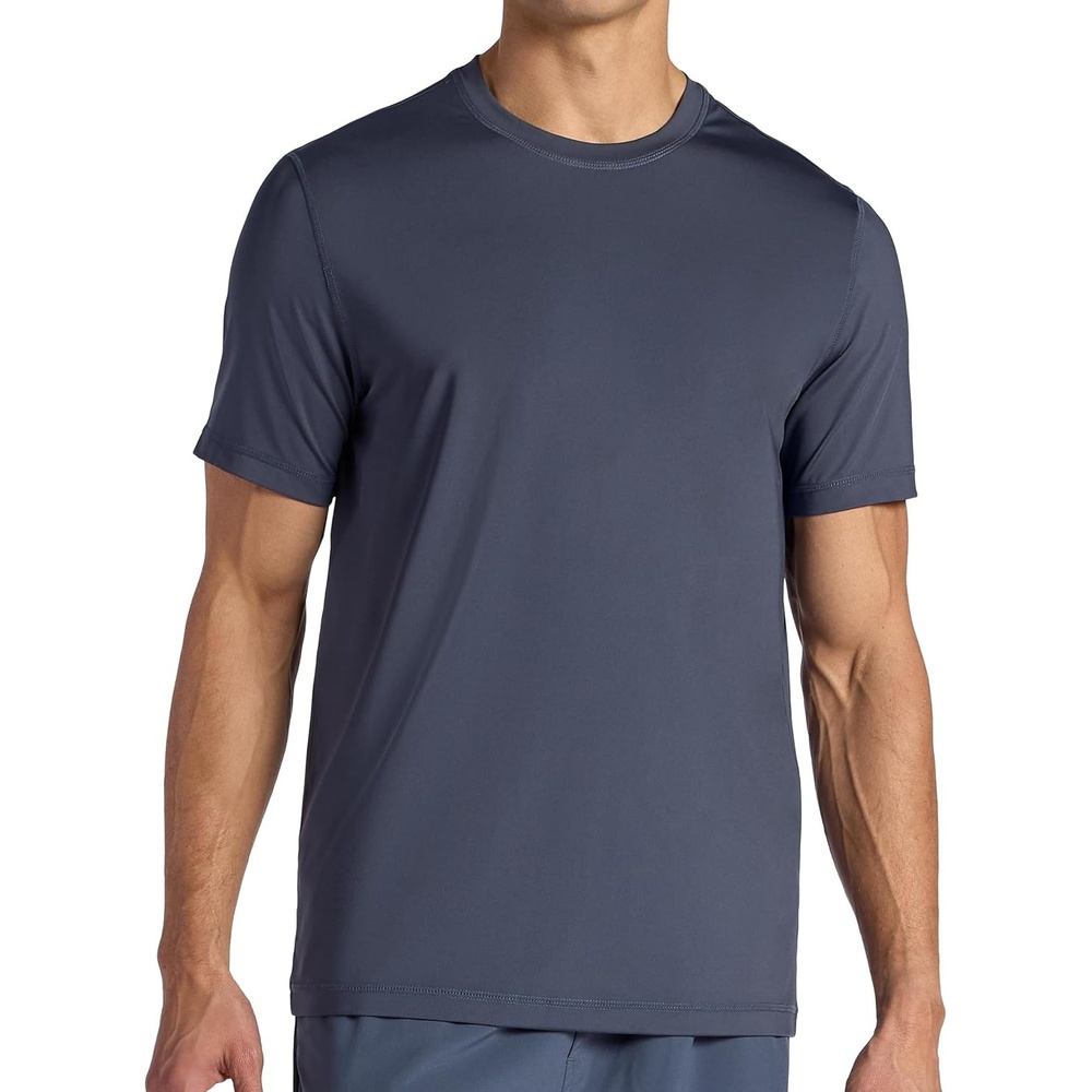 image:imageGaiam Mens Omtech Short Sleeve Crewneck TShirt Standard Fit Stretch Lightweight Performance MaterialCool Grey