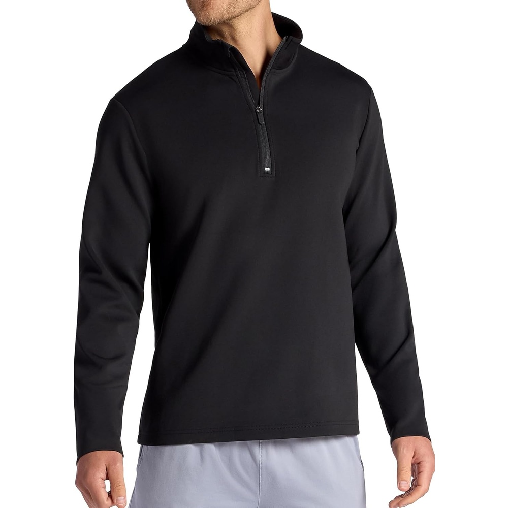 image:imageGaiam Mens Recovery Long Sleeve QuarterZip Standard Fit Midweight Breathable MaterialBlack