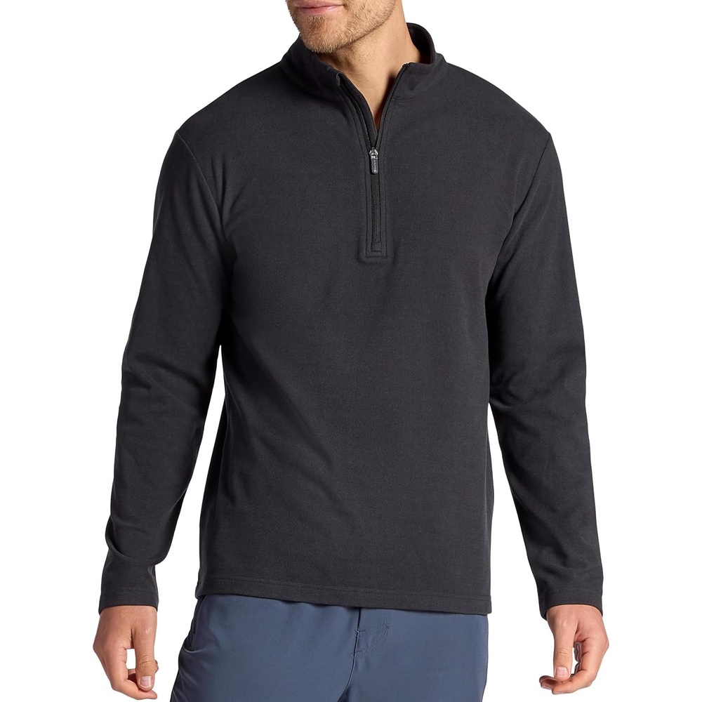 image:imageGaiam Mens Reform Long Sleeve Quarterzip Standard Fit Stretch Midweight MaterialBlack