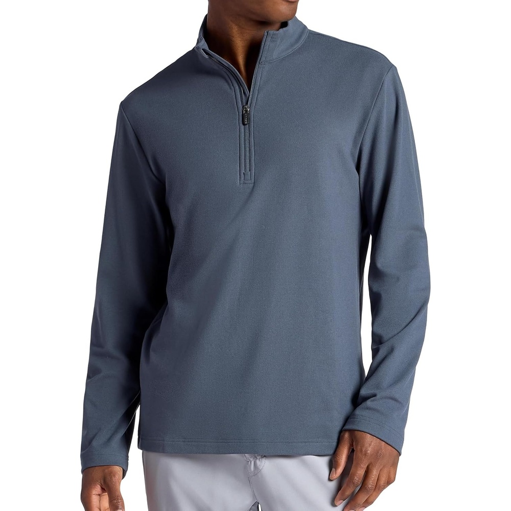 image:imageGaiam Mens Reform Long Sleeve Quarterzip Standard Fit Stretch Midweight MaterialCool Grey