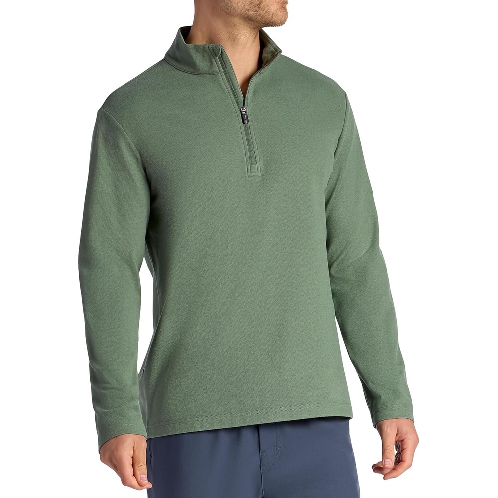 image:imageGaiam Mens Reform Long Sleeve Quarterzip Standard Fit Stretch Midweight MaterialDuck Green