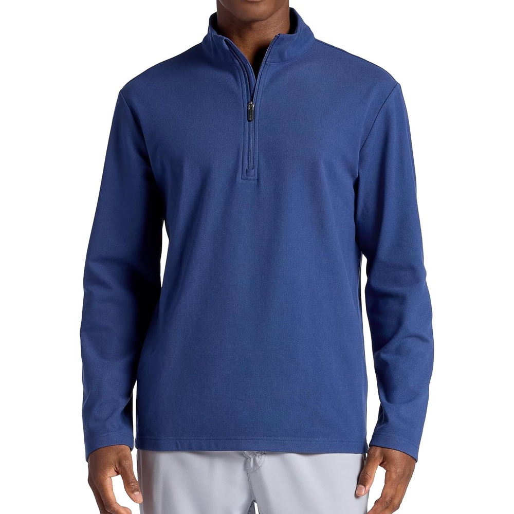 image:imageGaiam Mens Reform Long Sleeve Quarterzip Standard Fit Stretch Midweight MaterialMedieval Blue