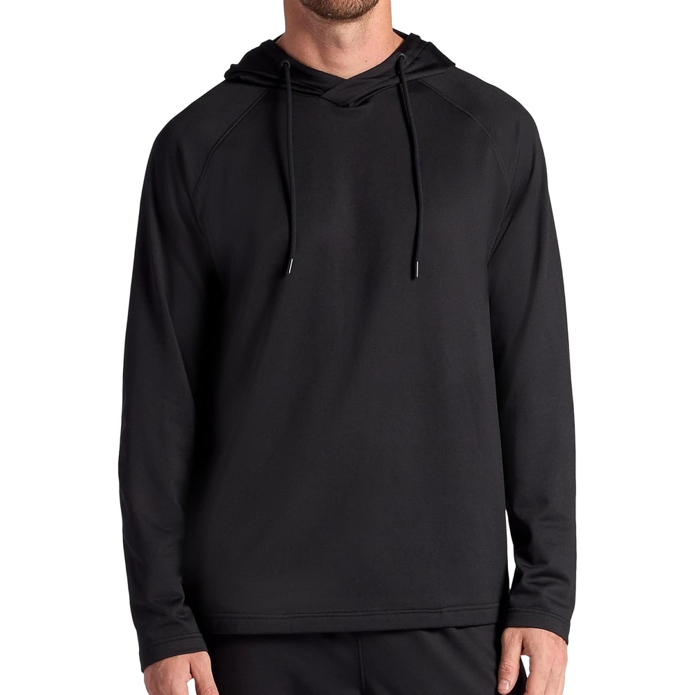 image:imageGaiam Mens Restorative Hoodie Relaxed Fit Stretch Heavyweight Fleece MaterialBlack