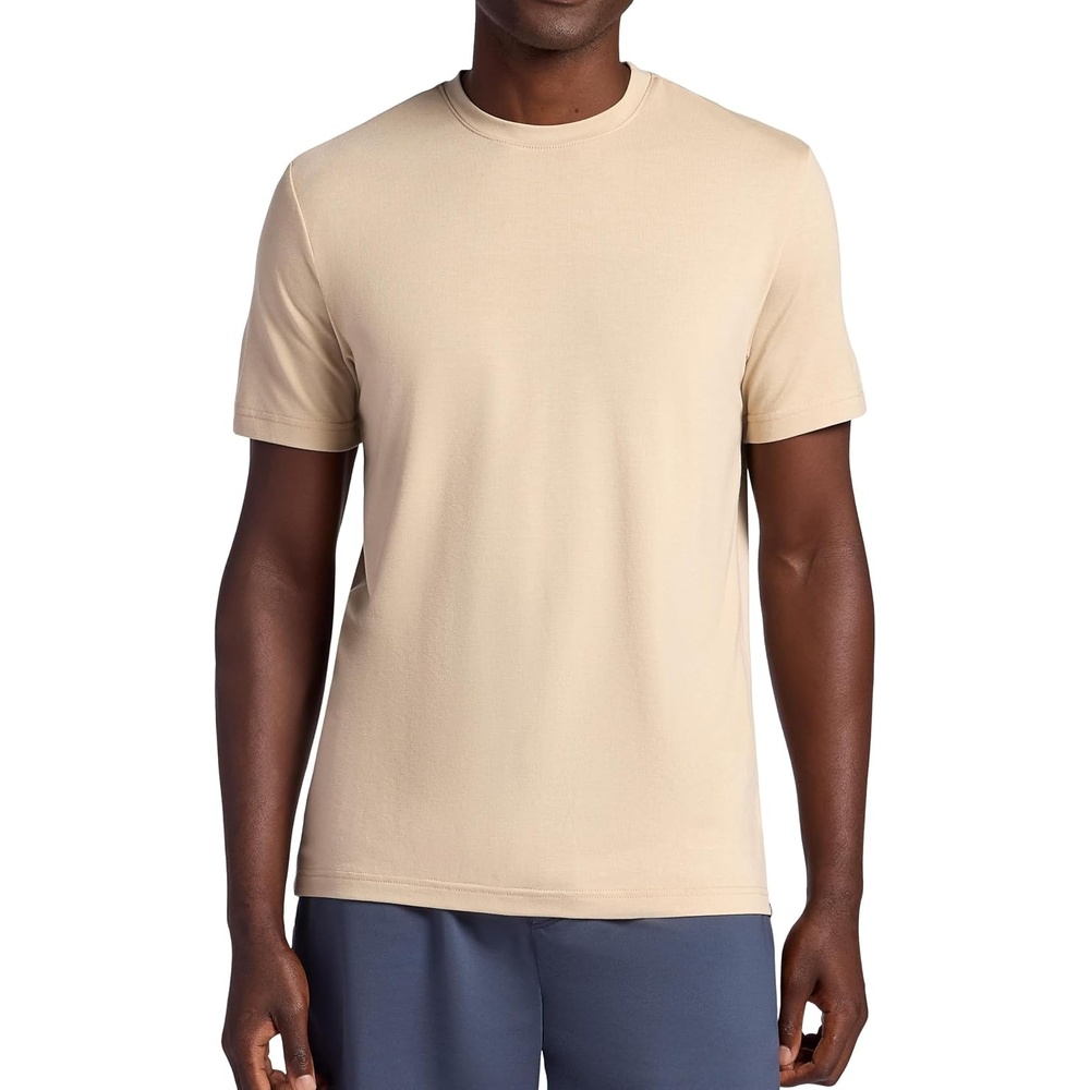 image:imageGaiam Mens Stretch Tech TShirt Standard Fit Stretch Midweight Performance MaterialWhite Pepper