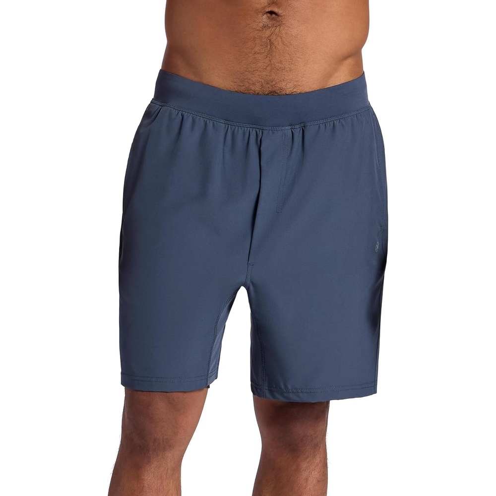image:imageGaiam Mens Upside 7 Short with Liner Standard Fit Stretch Lightweight Material MoistureWickingCool Grey