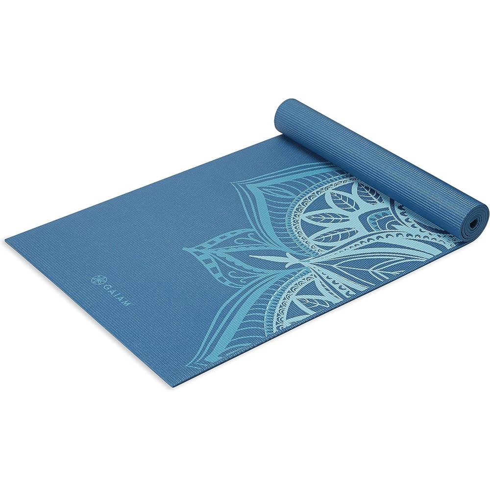 image:imageGaiam Premium Yoga Mat 6mm Thick Print Mat Premium 6mm thick cushioning for joint support Nonslip print design for yoga Pilates amp floor workoutsIndigo Point