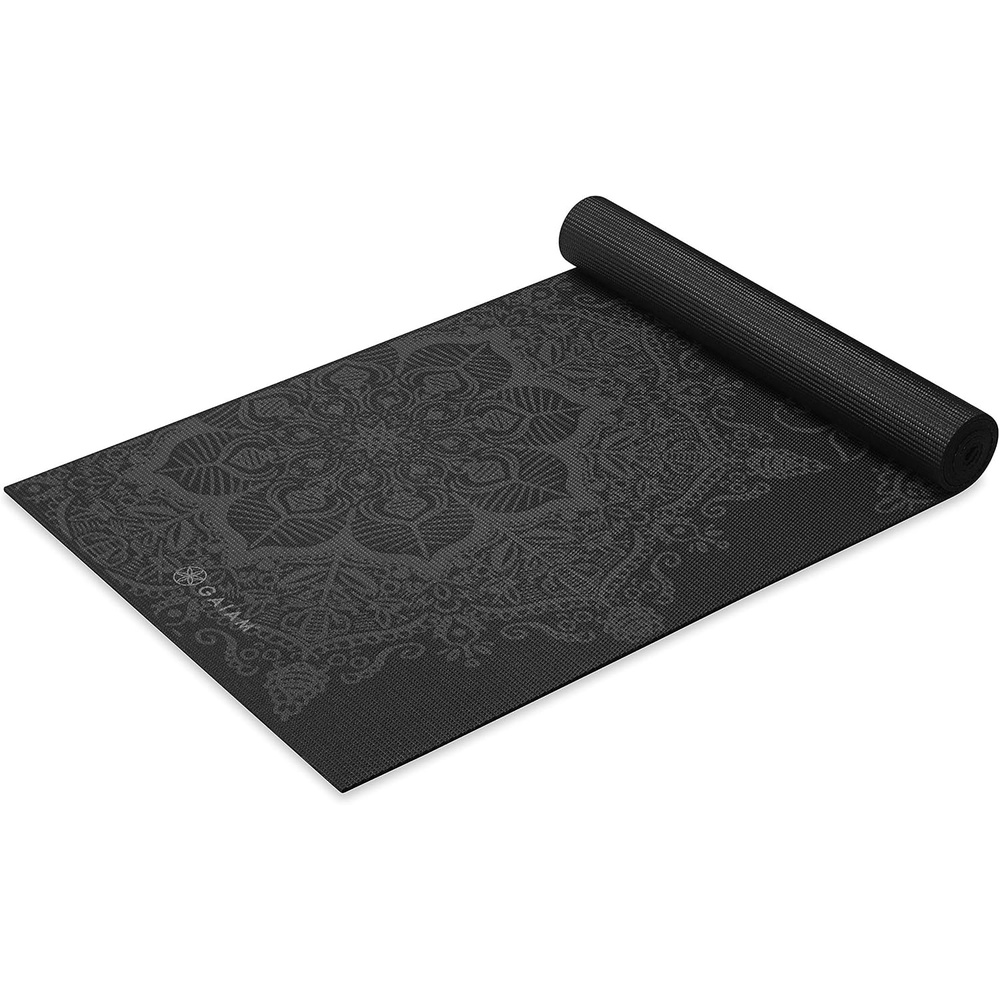 image:imageGaiam Premium Yoga Mat 6mm Thick Print Mat Premium 6mm thick cushioning for joint support Nonslip print design for yoga Pilates amp floor workoutsMidnight Mandala