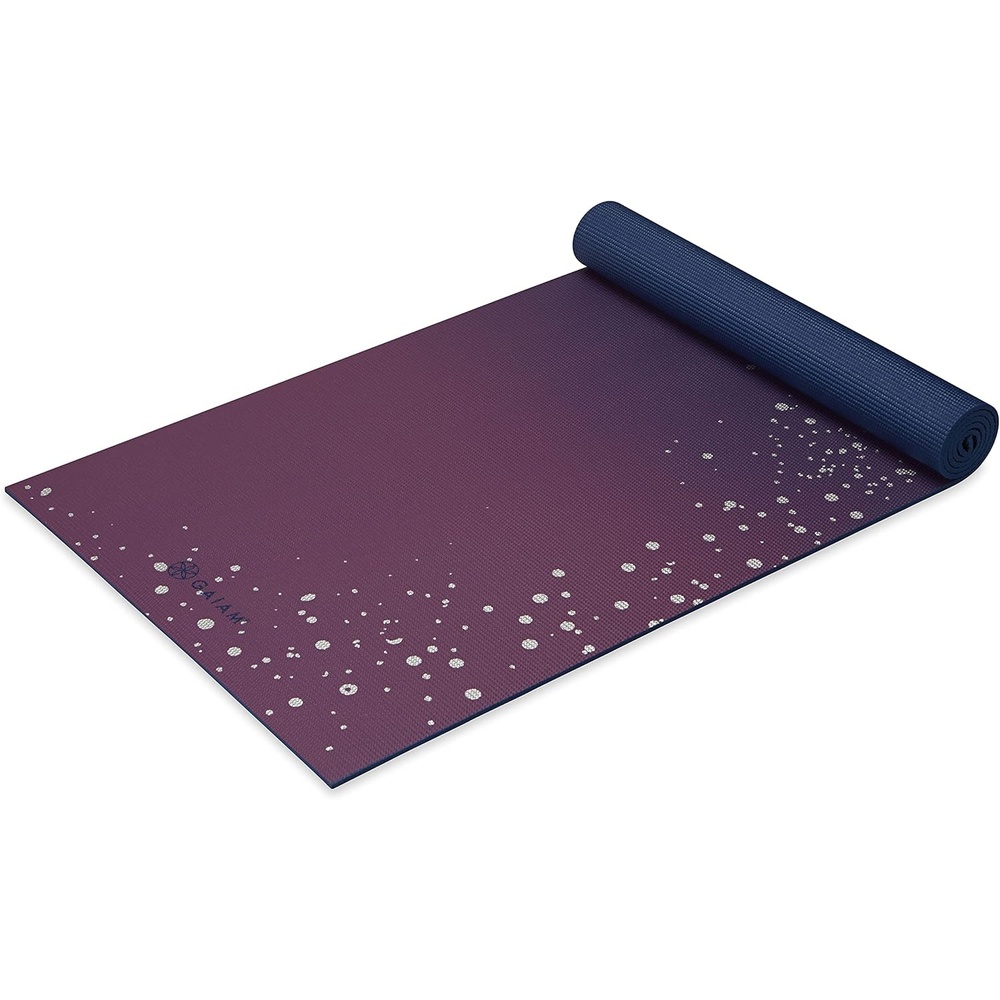 image:imageGaiam Premium Yoga Mat 6mm Thick Print Mat Premium 6mm thick cushioning for joint support Nonslip print design for yoga Pilates amp floor workoutsSublime Sky