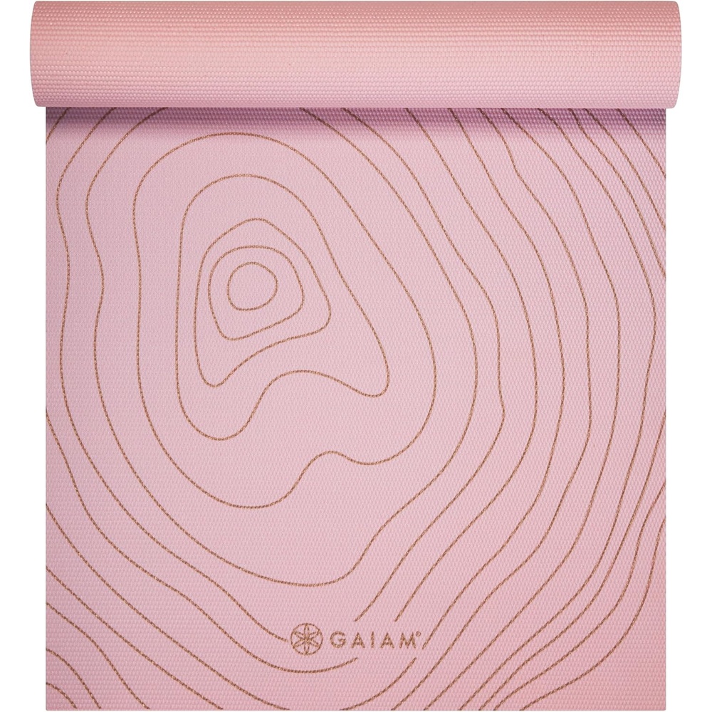 image:imageGaiam Premium Yoga Mat 6mm Thick Print Mat Premium 6mm thick cushioning for joint support Nonslip print design for yoga Pilates amp floor workoutsTopo Sherbet